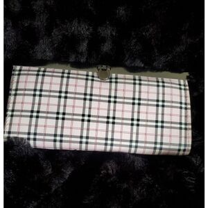 Plaid Kisslock Wallet Clutch Purse Checkbook Holder Organizer Pink‎